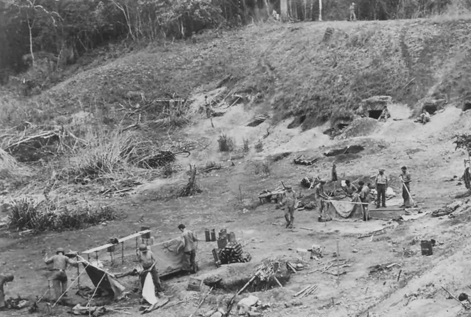 U.S. Marine Mortar Company Sets Up on Guadalcanal – Solomon Islands