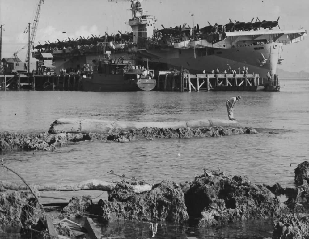 P 38 Arrive On Aircraft Carrier Guadalcanal June 1944