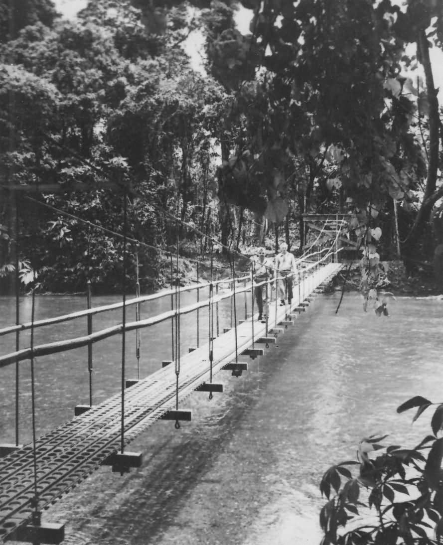 Seabees Footbridge Over River On Guadalcanal