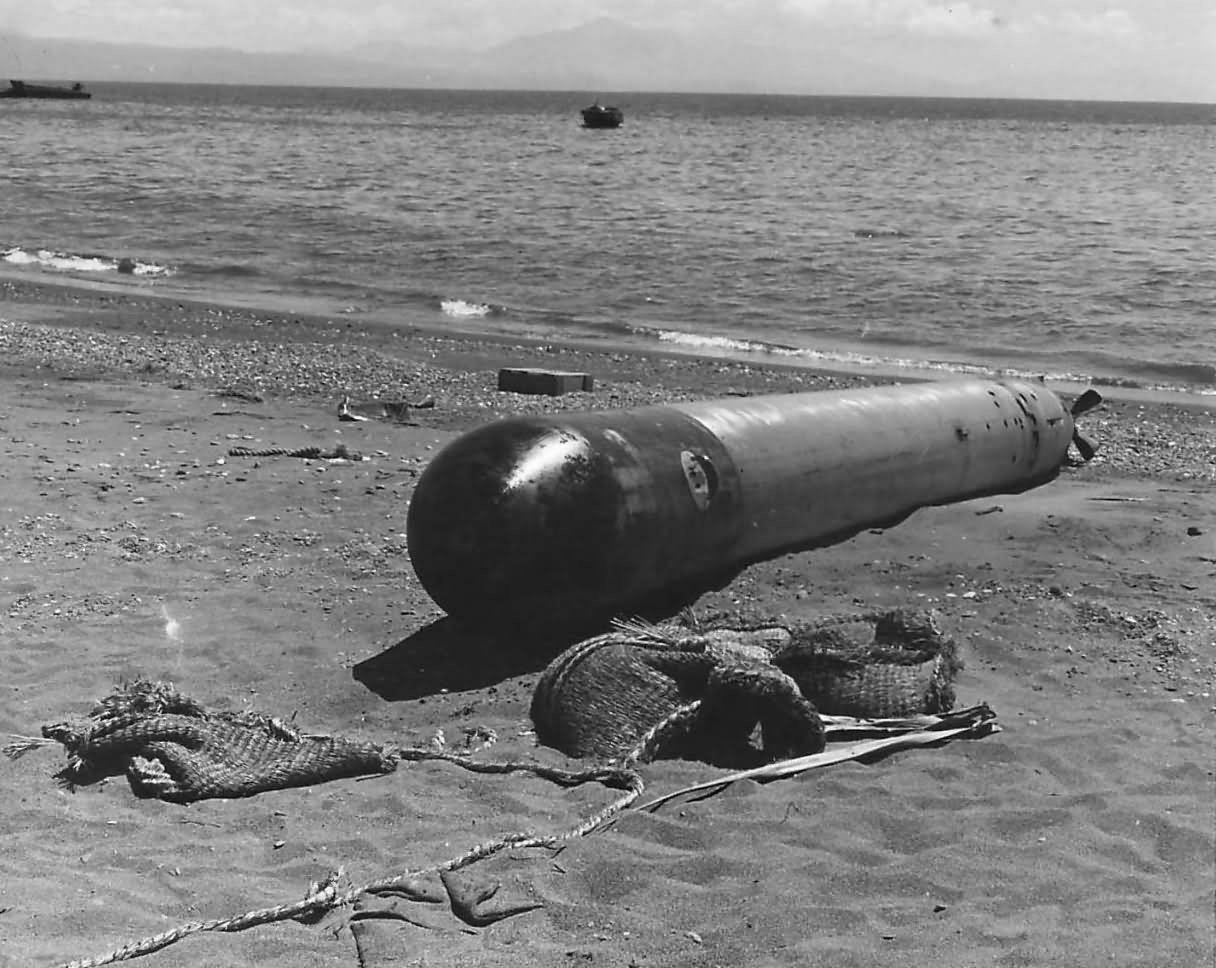 Unexploded Japanese Torpedo on Kukum Beach Guadalcanal 1942
