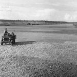 Jeep on Captured Japanese Air Base on Guadalcanal 1942