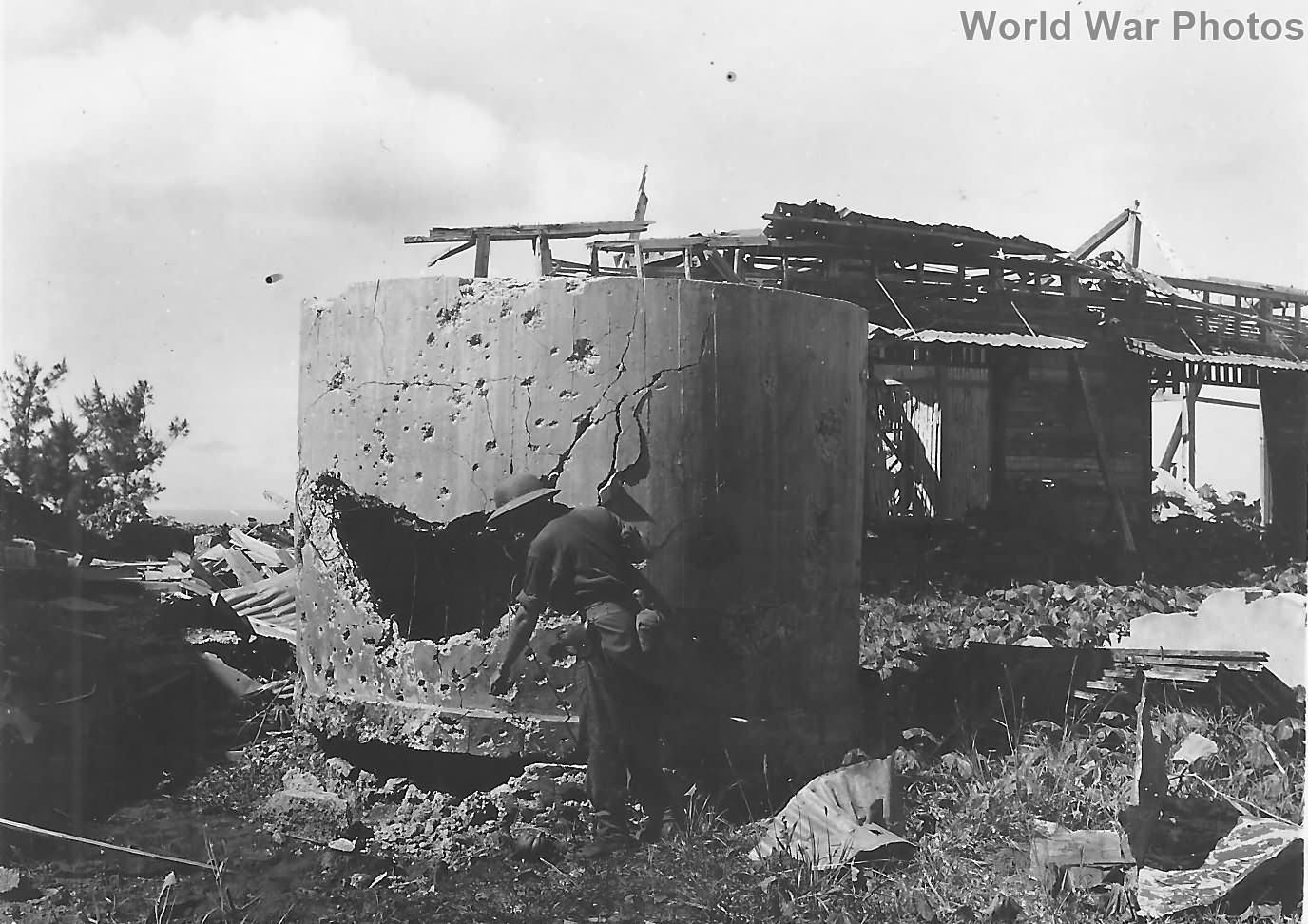 Blasted Japanese pillbox on Guam