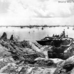 Marine bulldozer and LVTs Guam