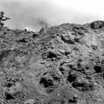 3rd Battalion, 21st Marine uses a flame thrower to burn out a Japanense position on Iwo Jima