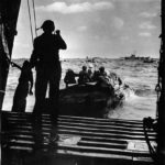 DUKW carries Marines from LST to shore of Iwo Jima