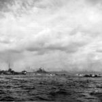 Task Force ships and Landing Craft off Iwo Jima February 19th