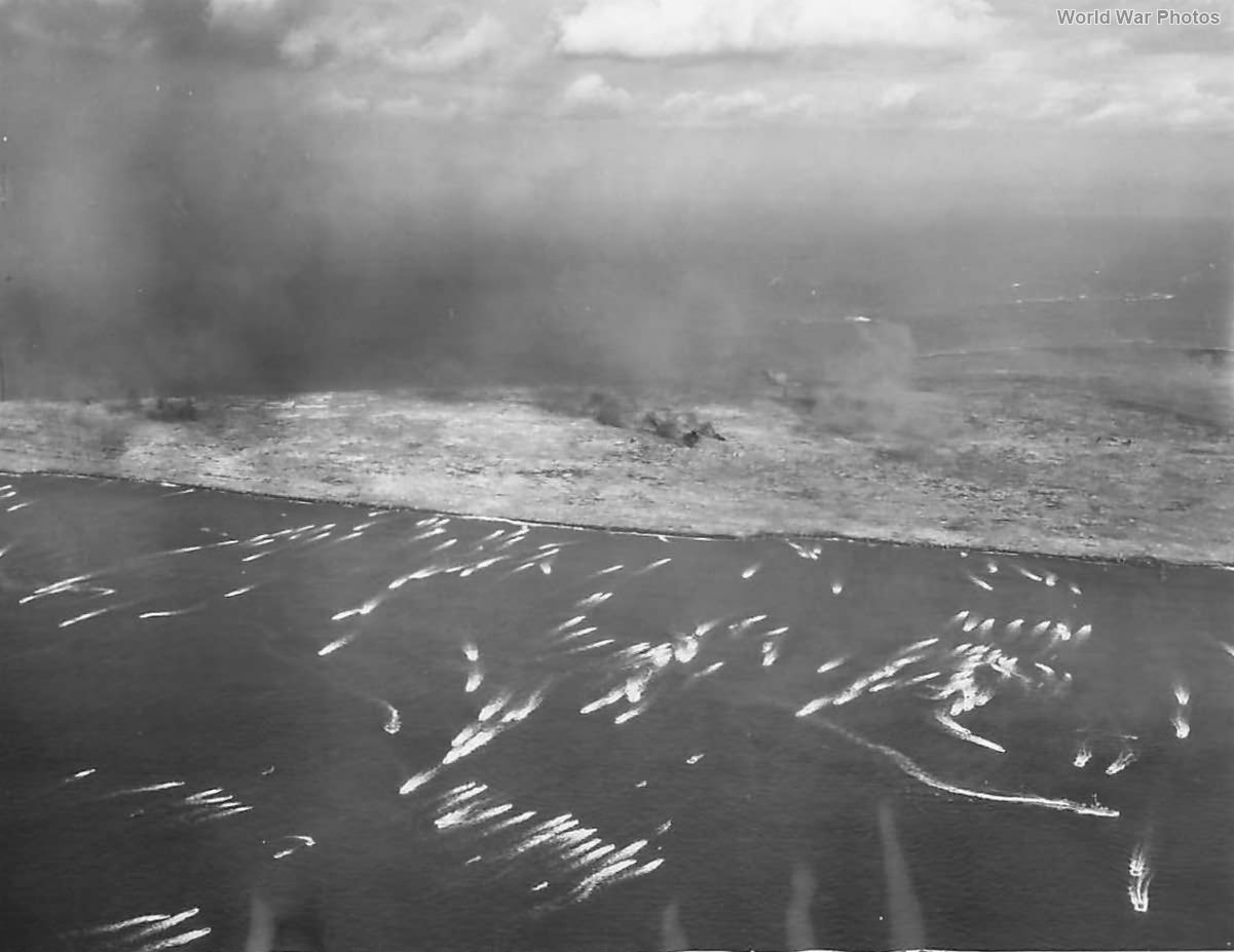 Landing Craft bringing first wave of Marines to Iwo Jima
