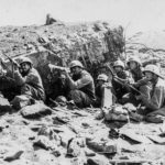 23rd Marines firing on Japanese holding the high ground on Iwo Jima