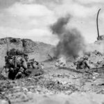M4 and 3/28 Marines Assault Under Mortar Fire Iwo Jima February 1945