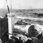 4th Marine Division LVT churn for Iwo Jima Beach ’45