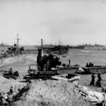 Equipment and ships on Red Beach 1 Iwo Jima 2