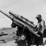 Japanese coast defense gun captured by the 4th Marine Division on Iwo Jima