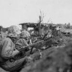 Marine BAR team locked in a firefight at Airfield 2 on Iwo Jima 28 February 1945