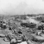 Marines offload supplies on Iwo Jima beachhead