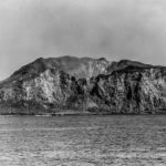 Mt Suribachi from the viewpoint of the USS Arkansas during the Battle of Iwo Jima
