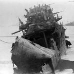 Wreckage of Japanese High Speed Transport on Beach of Iwo Jima