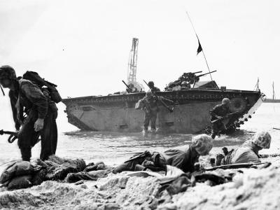 Marines landing on Kwajalein Atoll in LVT 31 January 1944