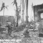 Marines attacking pillbox on Kwajalein