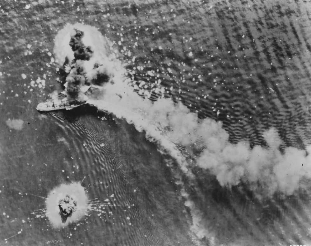 Japanese Transport Ship Bombed Off New Guinea 1944