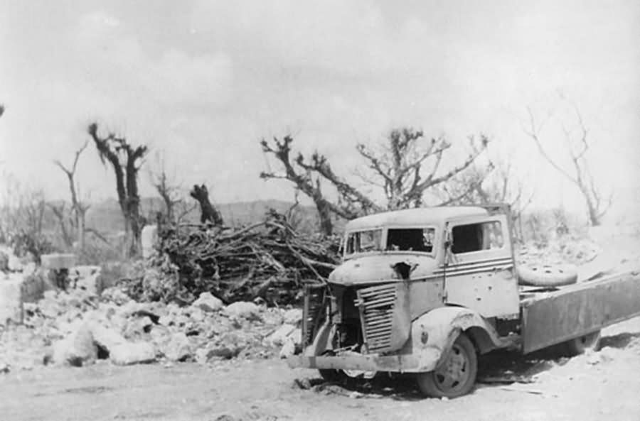 1945 Okinawa Wrecked Japanese Truck