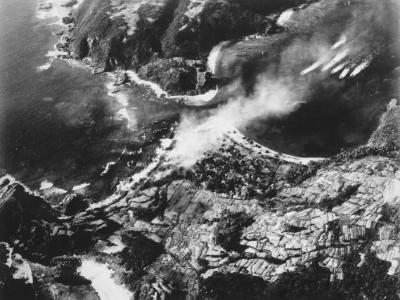 Aerial view invasion in Kerama Retto Battle of Okinawa 1945