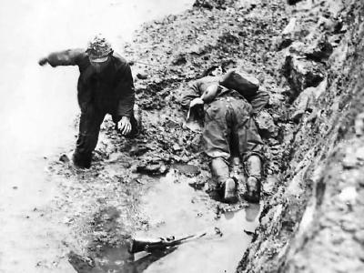 Japanese Soldier Trying to Escape at Oroku Peninsula Okinawa