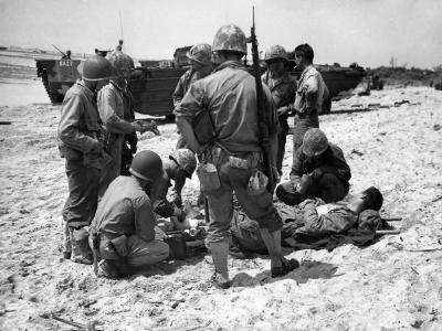LVT Amtrac and first Marine Casualty on Okinawa