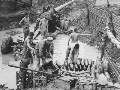 Marine Third Amphibious Corps 155 mm Long Tom Gun Crew on Okinawa