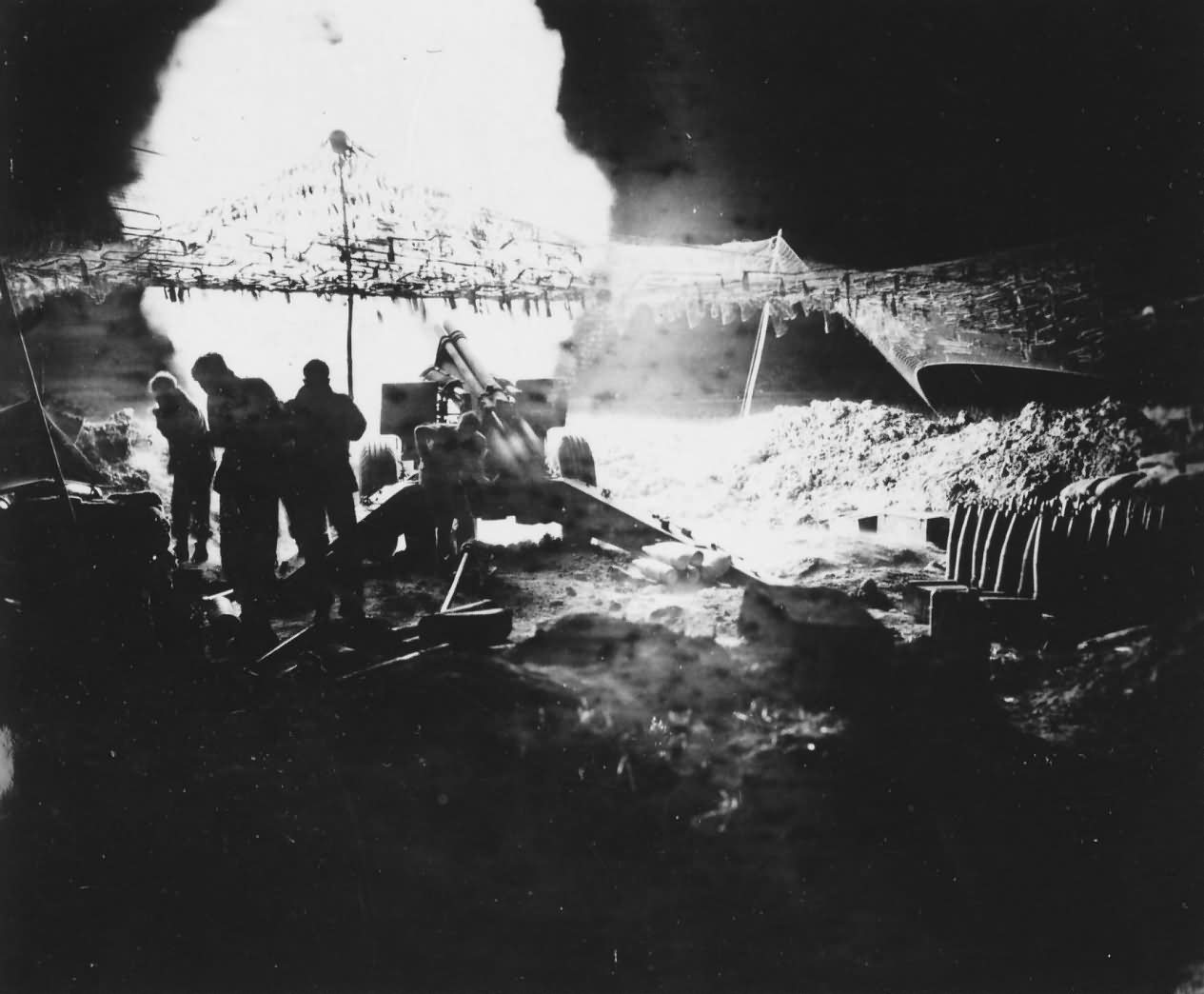 Marines 155mm Howitzer fire Okinawa