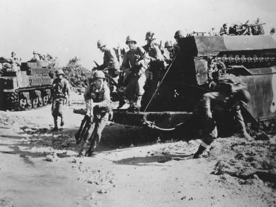 Marines Hit the beach from LVT 1945 Okinawa