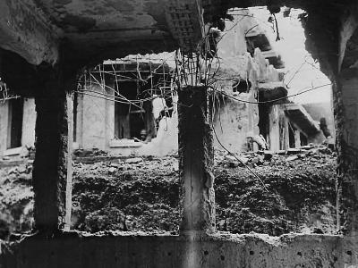 Marines Hunt Japanese Snipers amid Ruins of Naha Okinawa