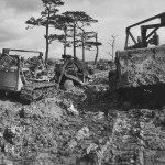 1878th Aviation Engineers Use Bulldozers to Build Road on Okinawa June 1945