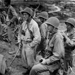 Gen. Shepherd and Gen. Buckner Watch Battle on Okinawa