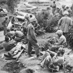 Wounded Marines on Okinawa 1945