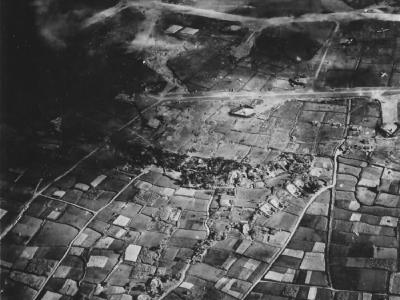 aerial view of during D Day April 1945 Okinawa