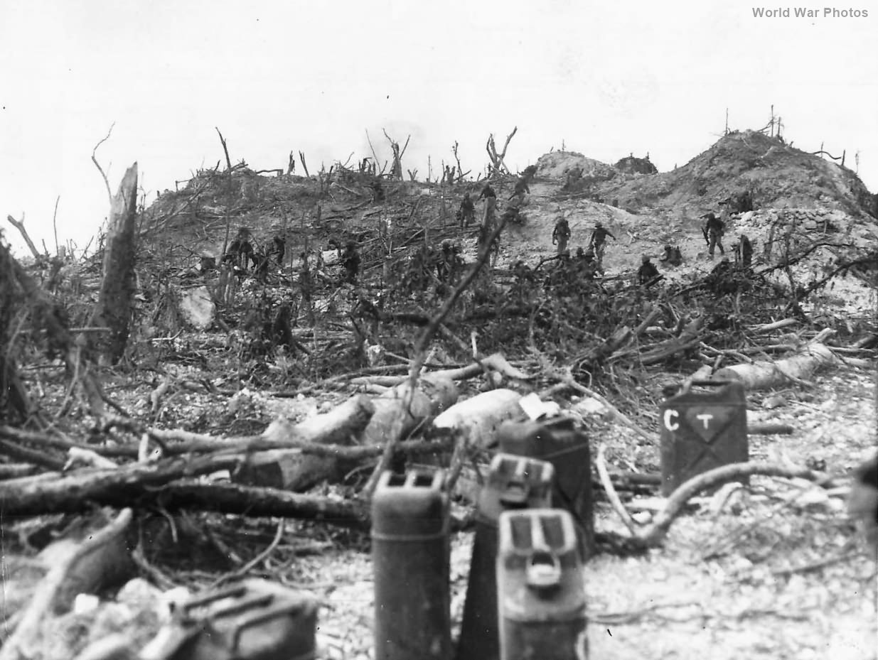 1st Division Marines Move Inland from Beachhead on Peleliu