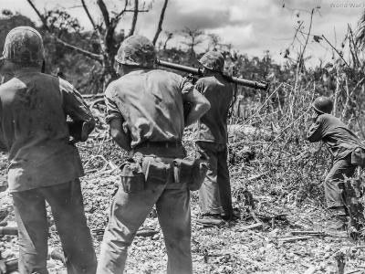 1st Marine Division M9 Bazooka Team on Peleliu