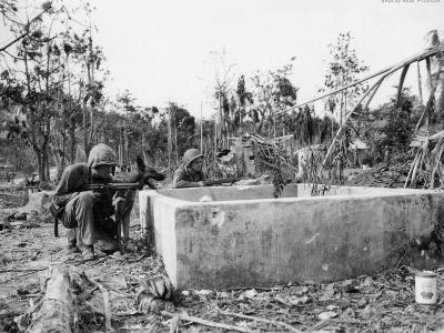 1st Marine War Dog and Thompson SMG Armed Marine Peleliu