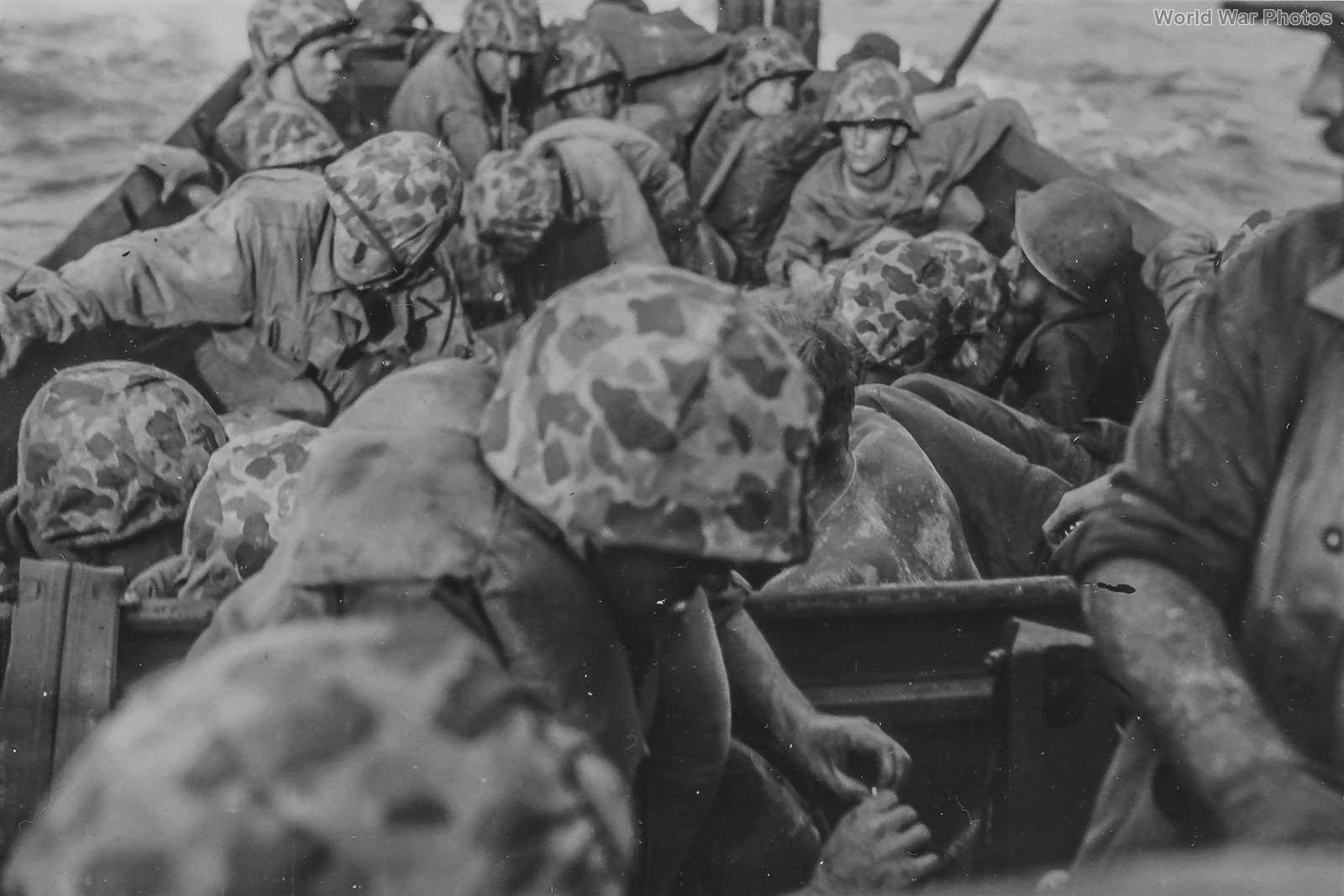 1st Marine in LVT Buffalo Heading for Peleliu Beach 15 September 1944