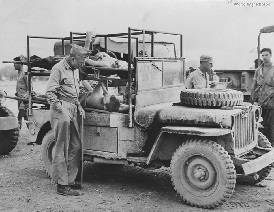 Jeep with Wounded Marines Peleliu 1944