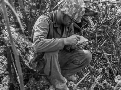 Marine Dog Handler with Model 1897 Winchester Shotgun