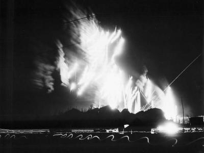 Marine Tracer Bullets Light Sky over Bloody Nose Ridge