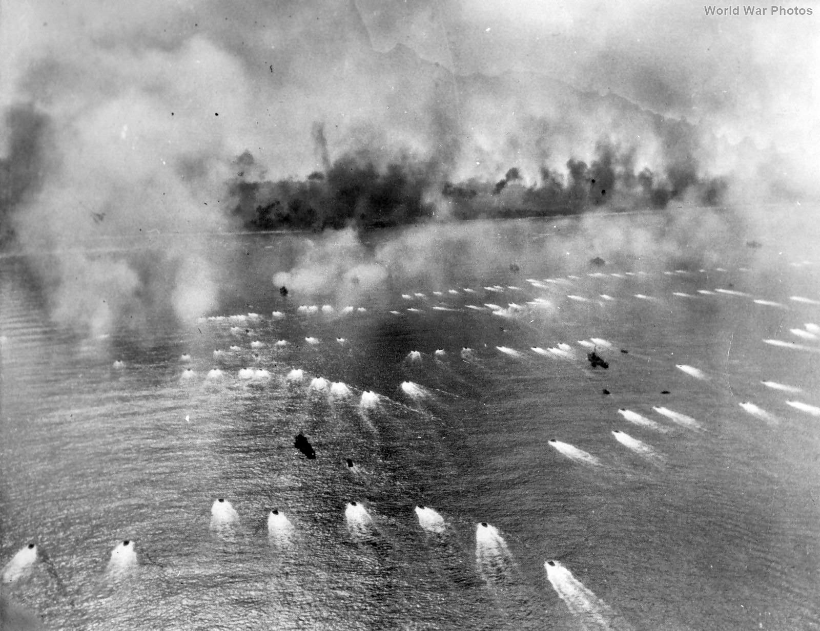 View of Landing Craft at Zero Hour during Invasion of Peleliu