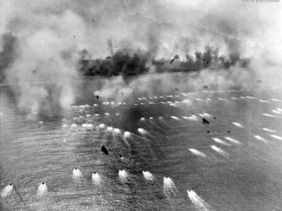 View of Landing Craft at Zero Hour during Invasion of Peleliu
