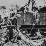 1st Marine Division M3 75mm in action Peleliu
