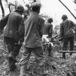 Marine Stretcher Bearers Evacuate Wounded Comrade