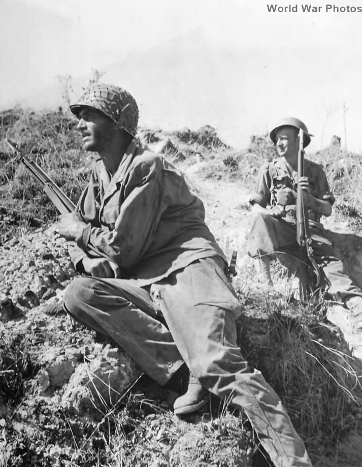 40th Division troops in action near Clark Field Luzon 1945