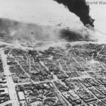 Aerial View of burning buildings during the Battle for Manila 1945