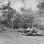 Firing at Japanese sniper 1945, Luzon