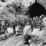 Japanese POWs work at tunnel where US surrendered on Corregidor 1945
